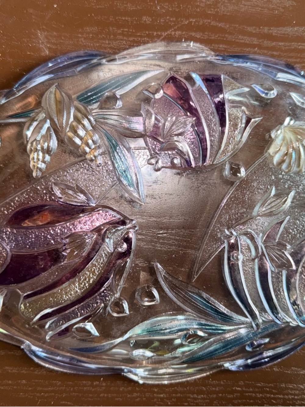 Mikasa Key Largo 11" Oval Platter / Tray Tropical Three Fish Large Glass Plate - Picture 4 of 5